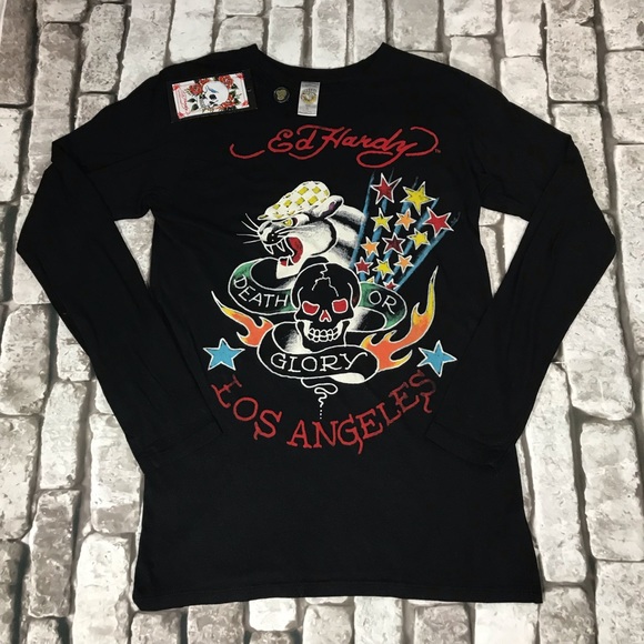 Ed Hardy Other - Black Ed Hardy Long Sleeve Tee NWT Death Or Glory